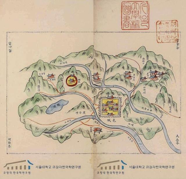 『경상도읍지』 「경산현 읍지」[1832] 경산현 지도